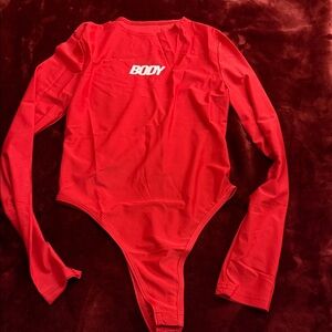 BODY Women's Long-Sleeve Red Bodysuit